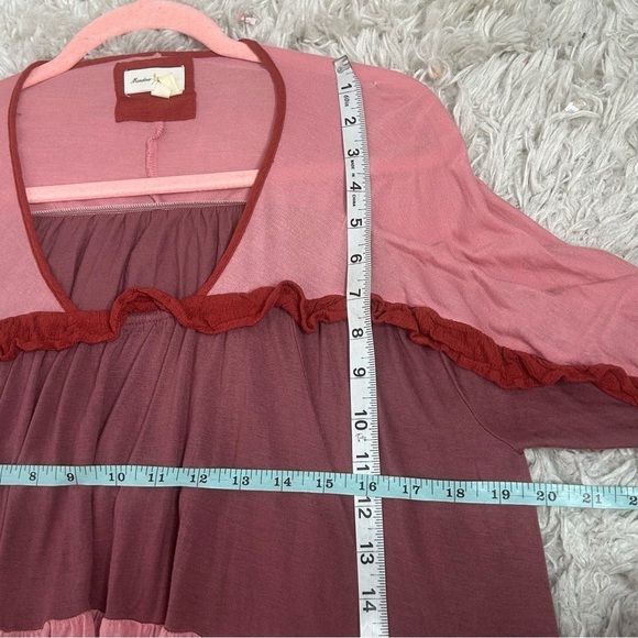 Anthropologie Meadow Rue Color Block Ruffle Top - Picture 14 of 15